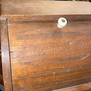 Vintage Wooden Box with White Knob